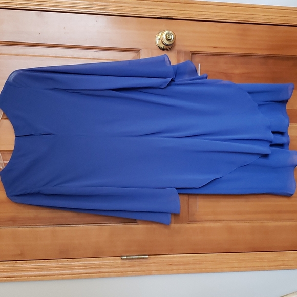 COLDWATER CREEK BLUE CHIFFON COCKTAIL DRESS, Size 6P - Picture 9 of 13